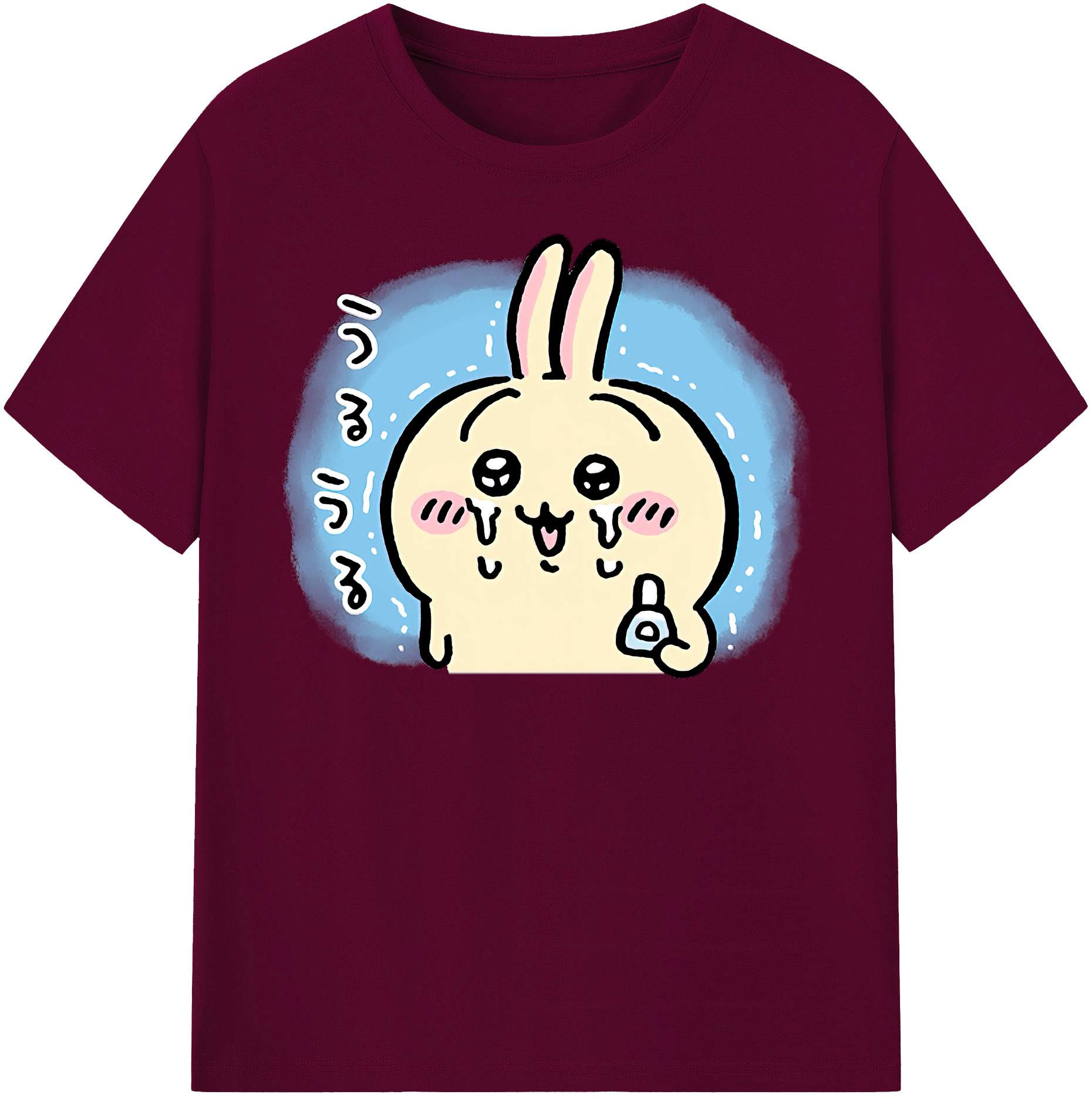 （画像用） ちいかわ うさぎ Chii-kawa usagi レディースカジュアルプリントTシャツ（綿100％）
